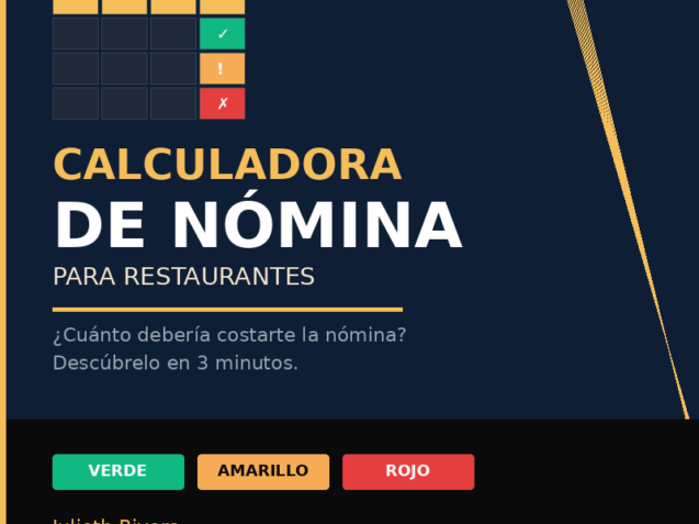Calculadora de nómina para restaurantes — Julieth Rivera